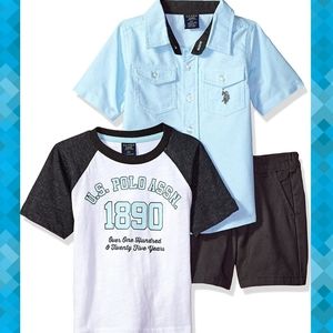 U.S. Polo Assn. Boys Sleeve, T-Shirt, & Short Set